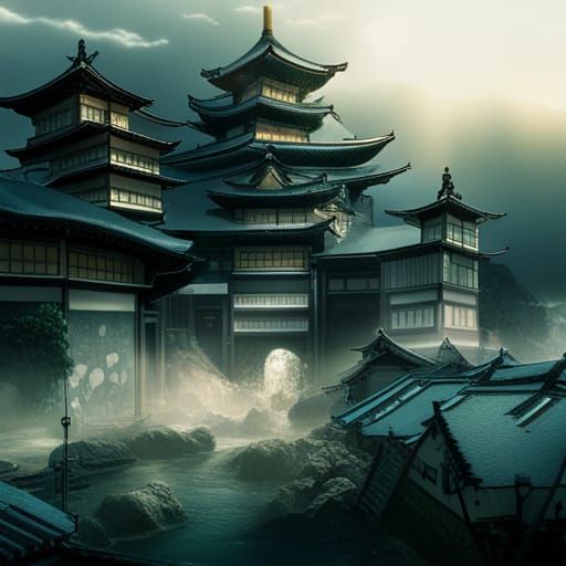 Epic Japanese Culture Digital Matte Painting