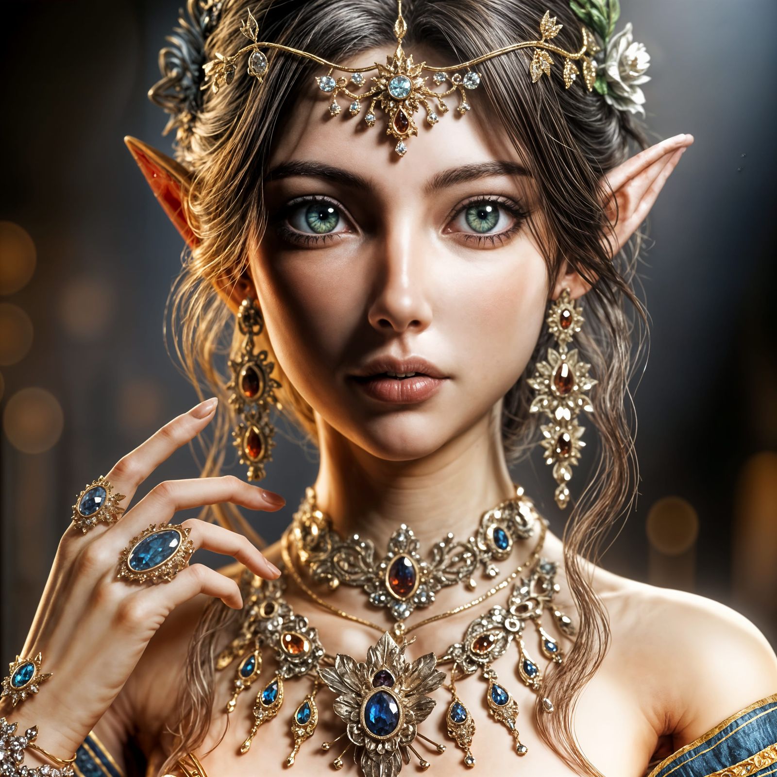 Elven Princess Showcases Regal Jewellery in Fantasy Elegance