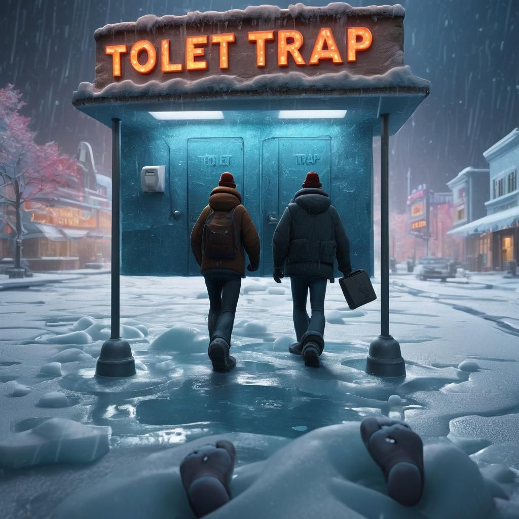 Toilet Trap Hotel: A Pixar-Style Icy Adventure