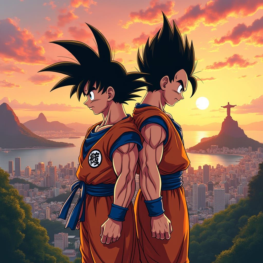 Goku and Vegeta in Rio de Janeiro