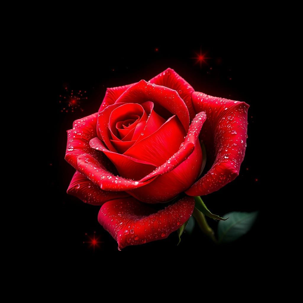 Vibrant Cosmic Rose in Deep Space