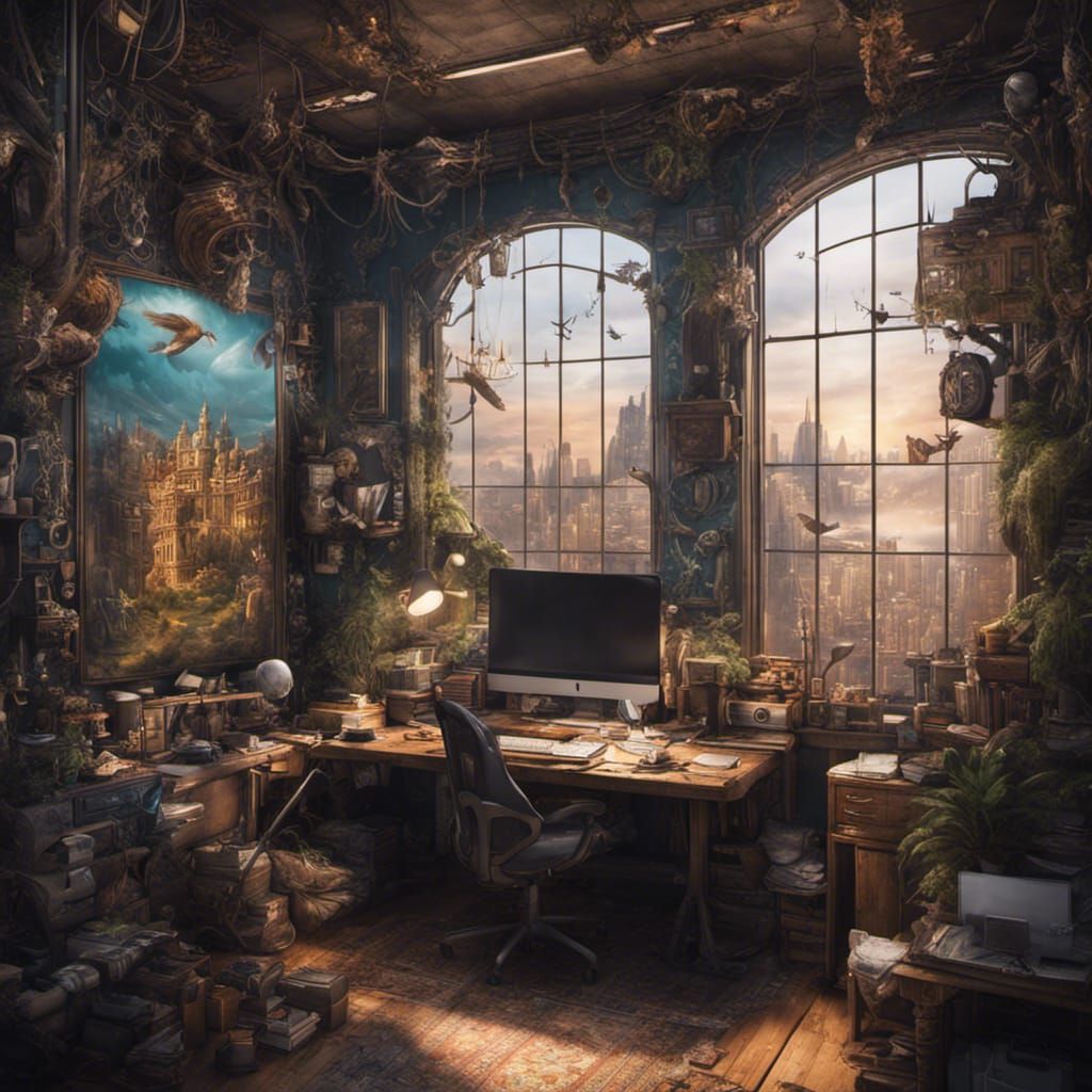 Inspiring Workspace as Detailed Matte Painting