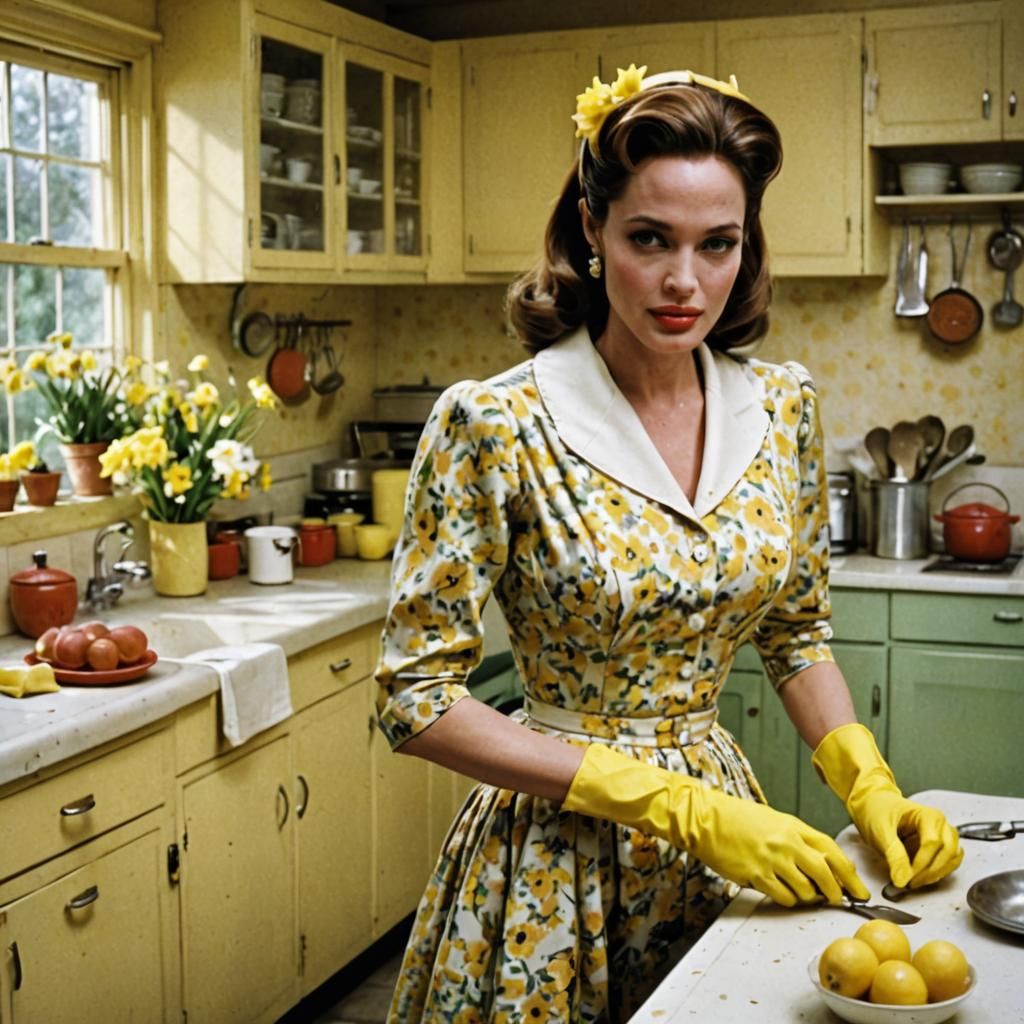 Angelina Jolie as 1950s Stepford Wife