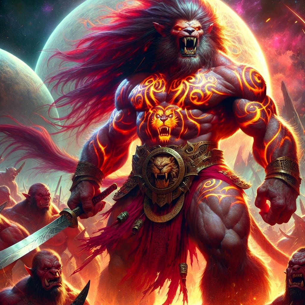 Colossal Werelion Cuts Down Orc Warriors