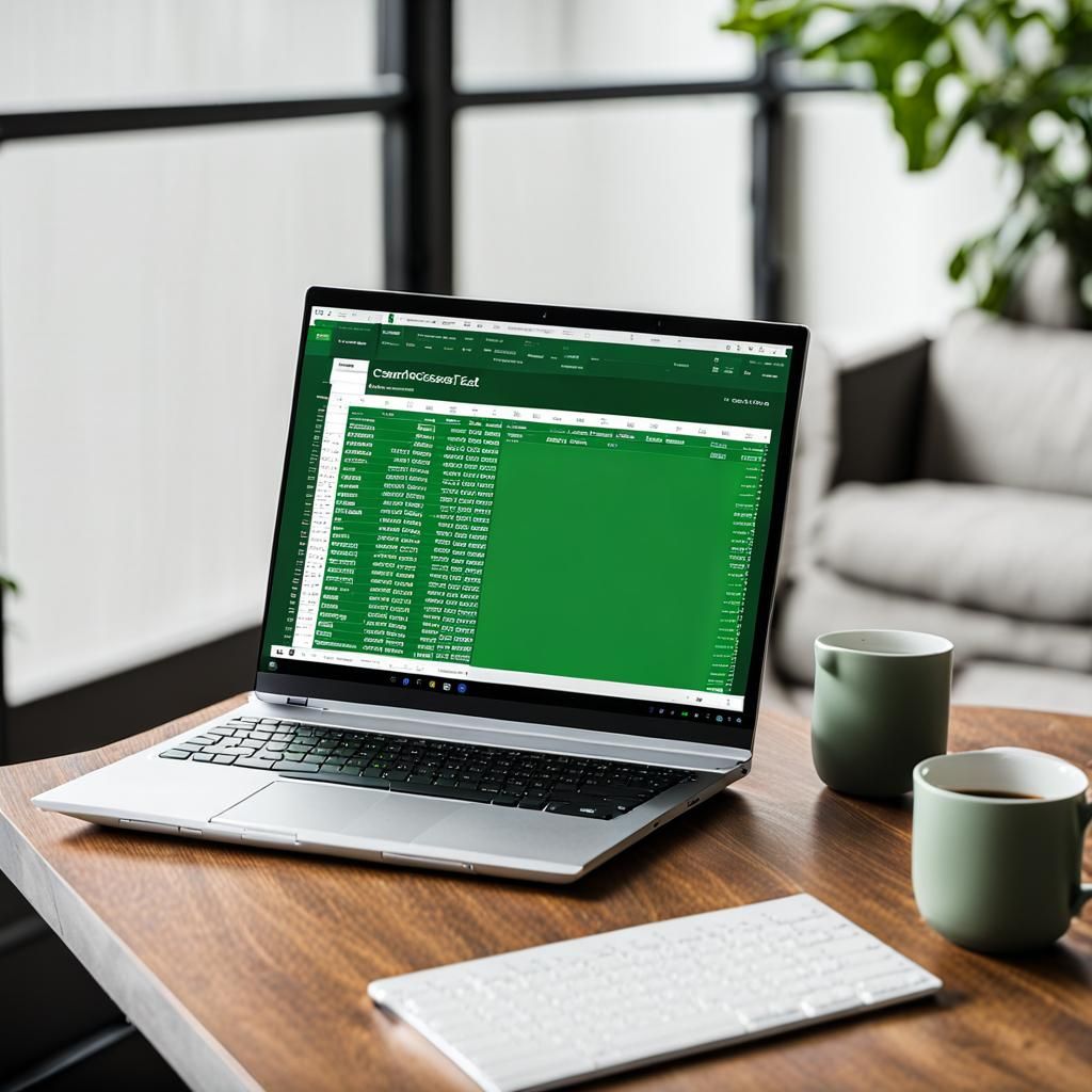 Laptop Screen Displaying Microsoft Excel Spreadsheet