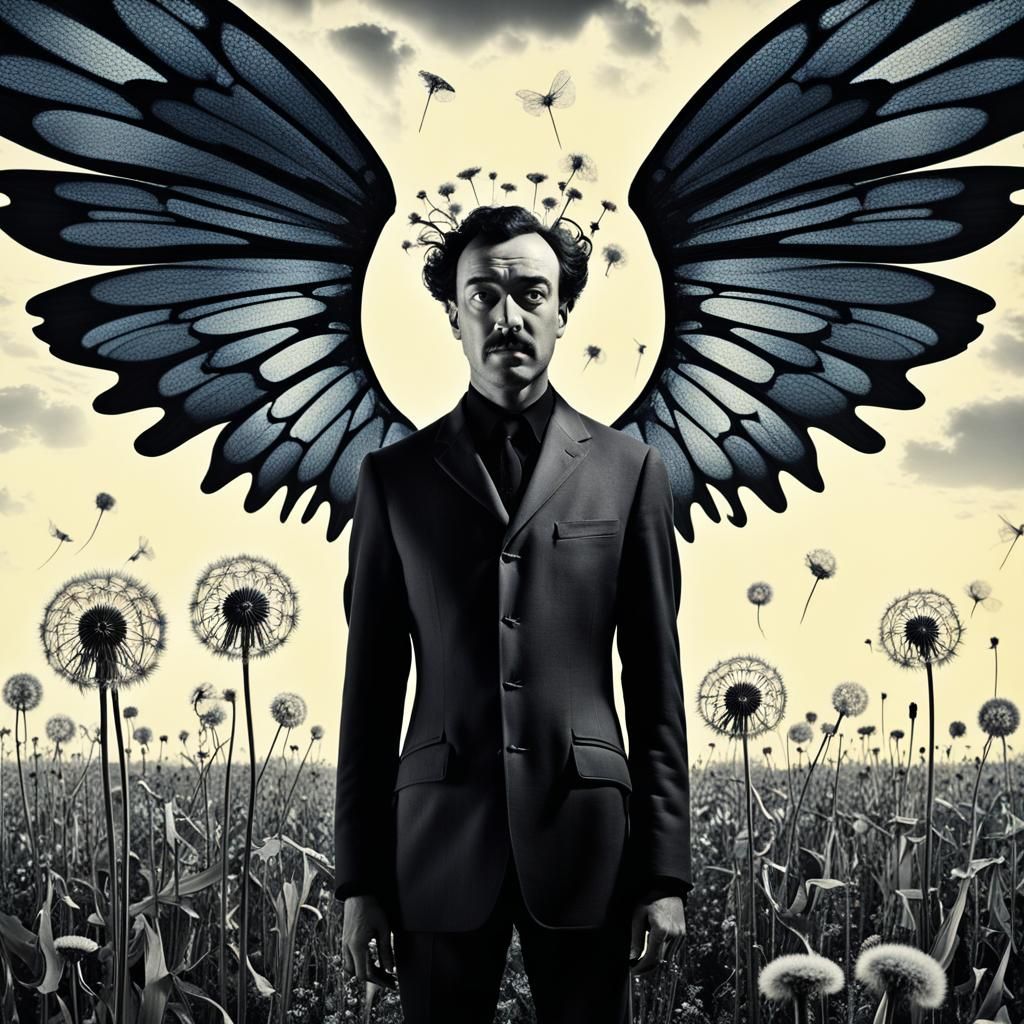 Winged Fairies in Surreal Dandelion Dreamscape