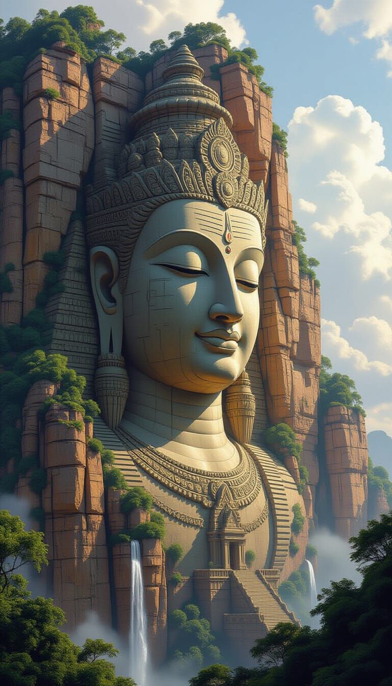 Temple Carved into Cliffside Resembles Sleeping Deity