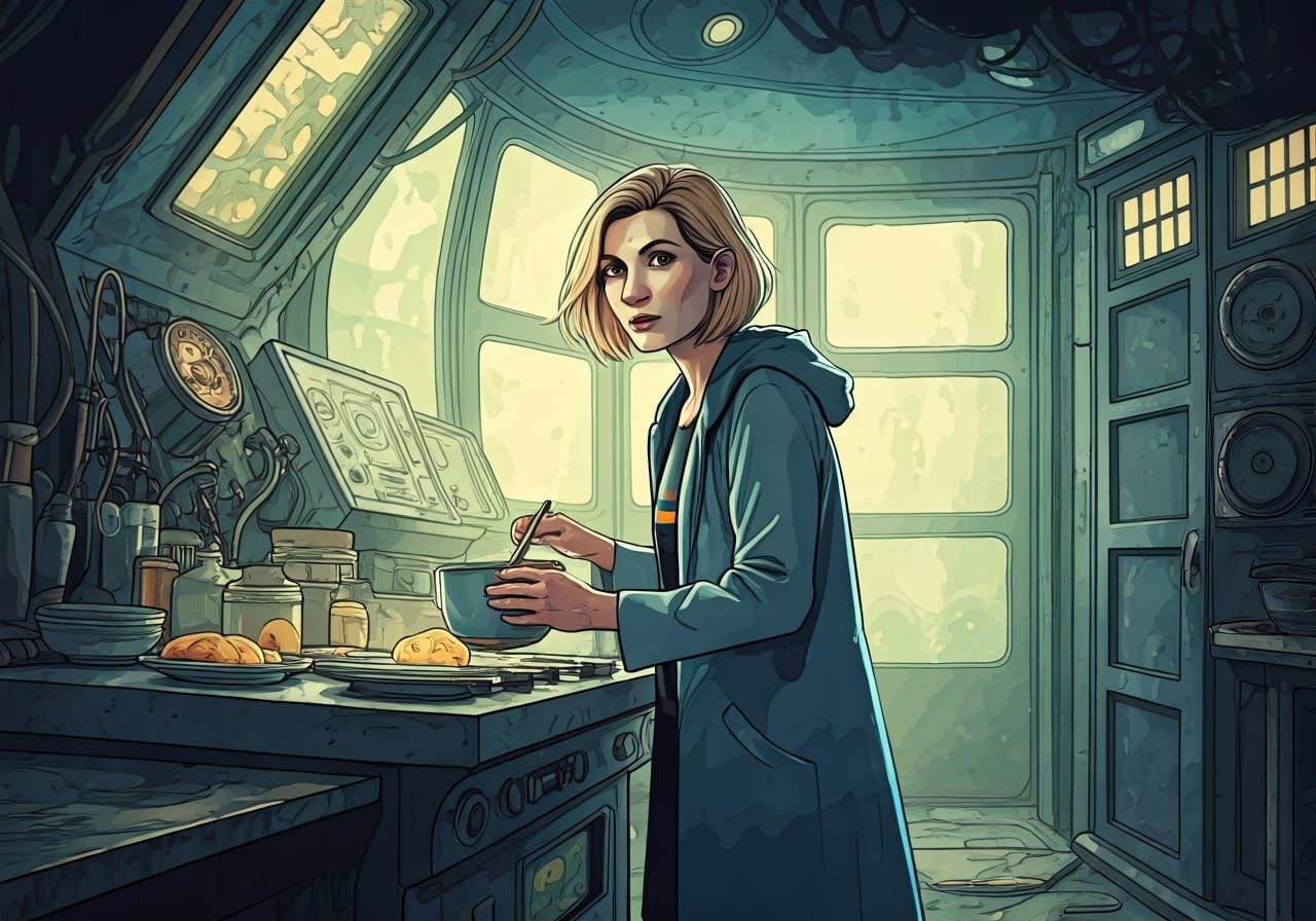 Doctor Who Makes Potato Soup: Graphic Novel Illustration