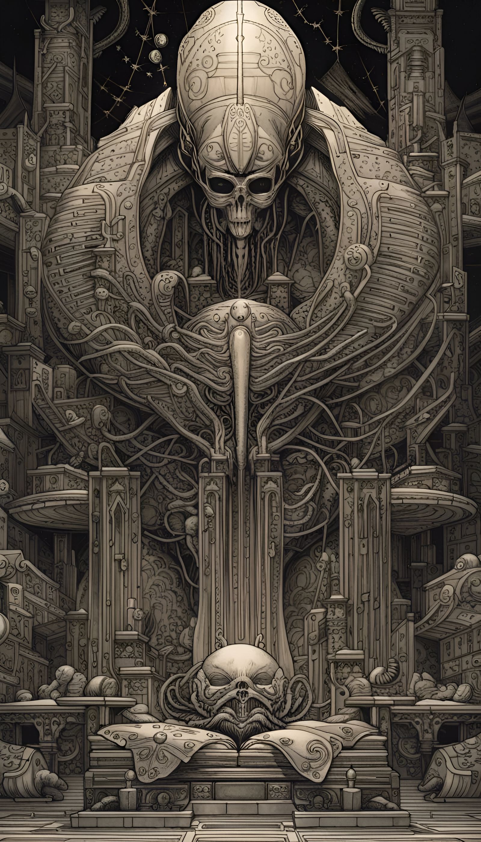 Gigeresque Moonmoth on Temple Bell Comic Art