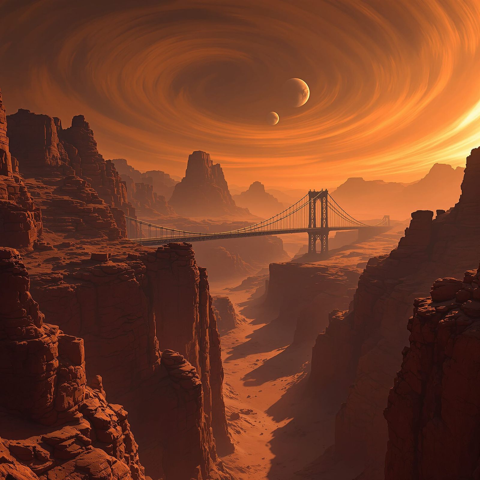 Brooklyn Bridge on Mars Digital Matte Painting