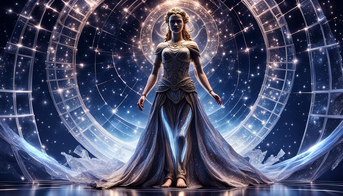 Ethereal Greek Goddess in Quantum Simulation