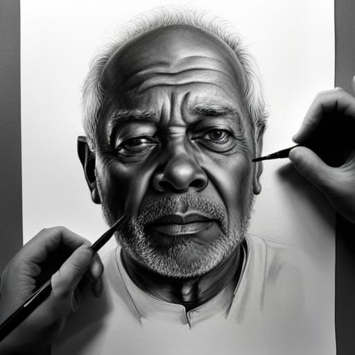 Hyperdetailed Charcoal Drawing