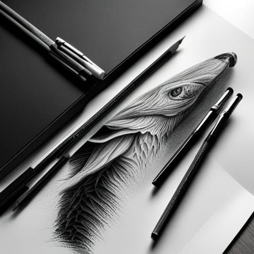 Hyperdetailed Charcoal Drawing
