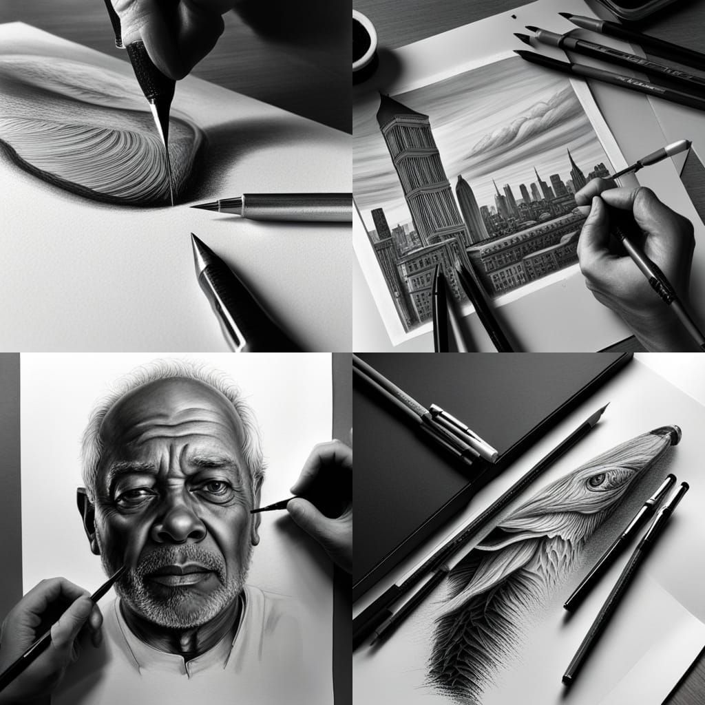 Hyperdetailed Charcoal Drawing