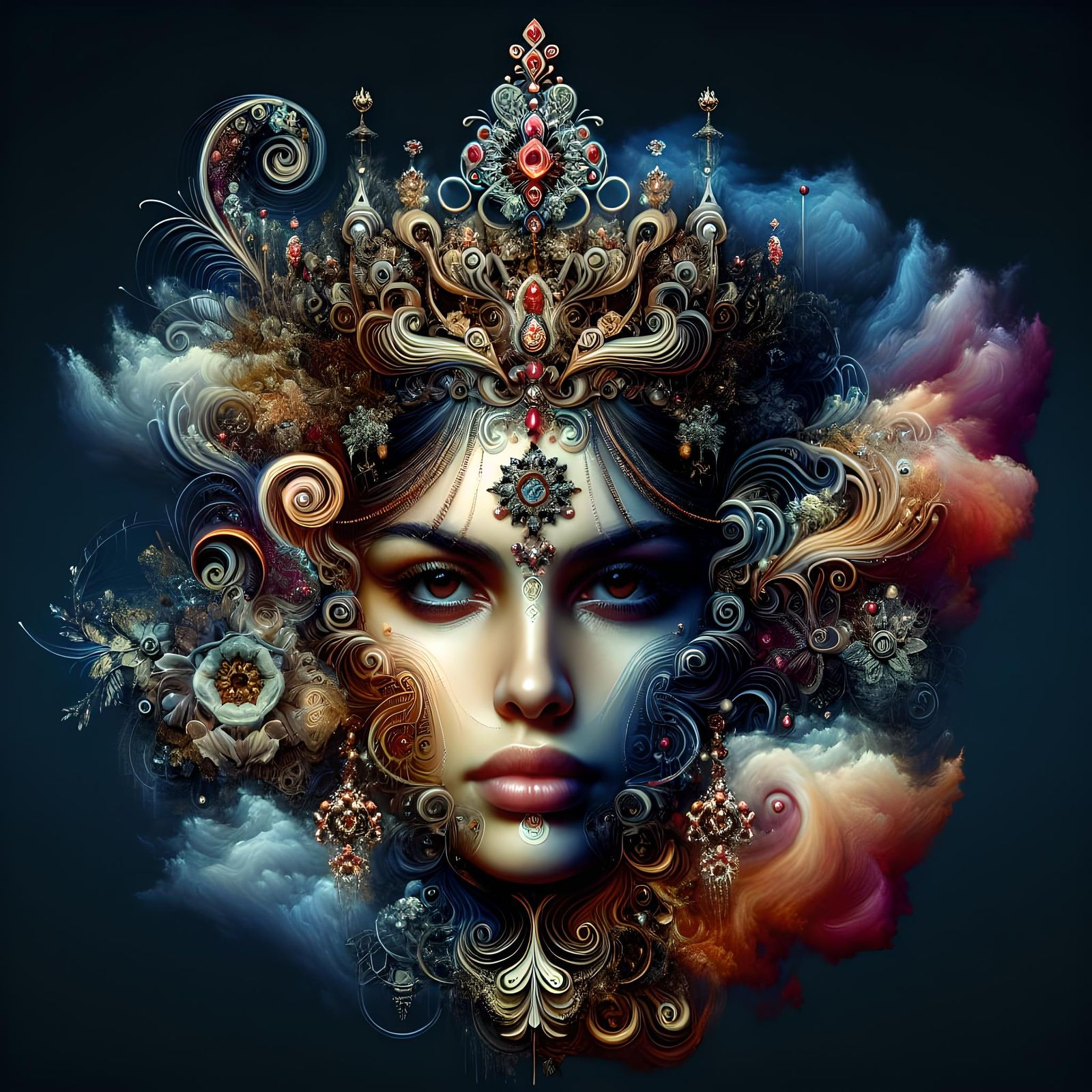 South-Asian Queen in Lucid Dream: Conceptual Art