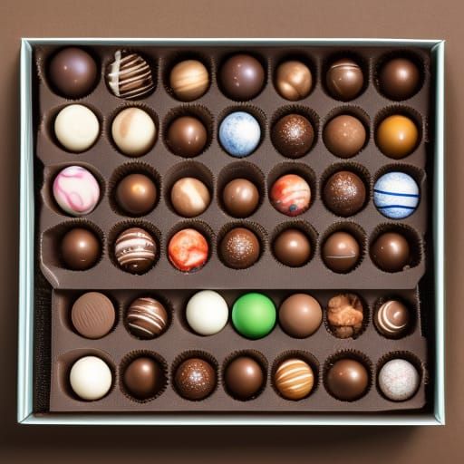 Box of Galaxy Planet Chocolates Photo