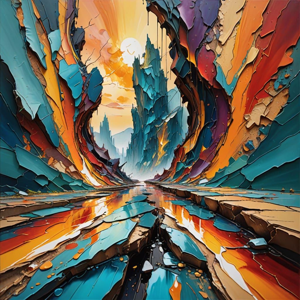 Ethereal Rift in Vibrant, Dreamlike Landscape