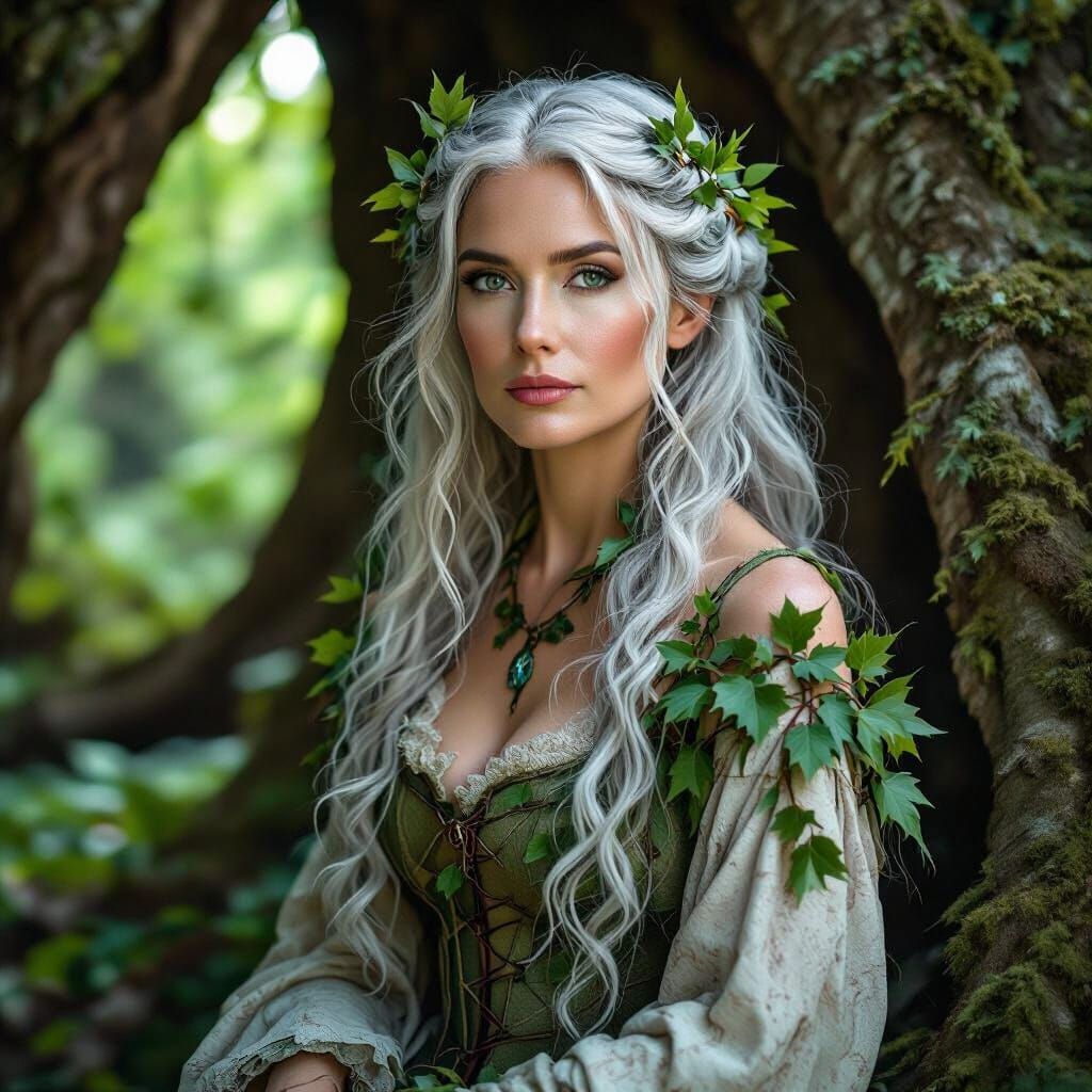 Elder Dryad Portrait in Magical Cave