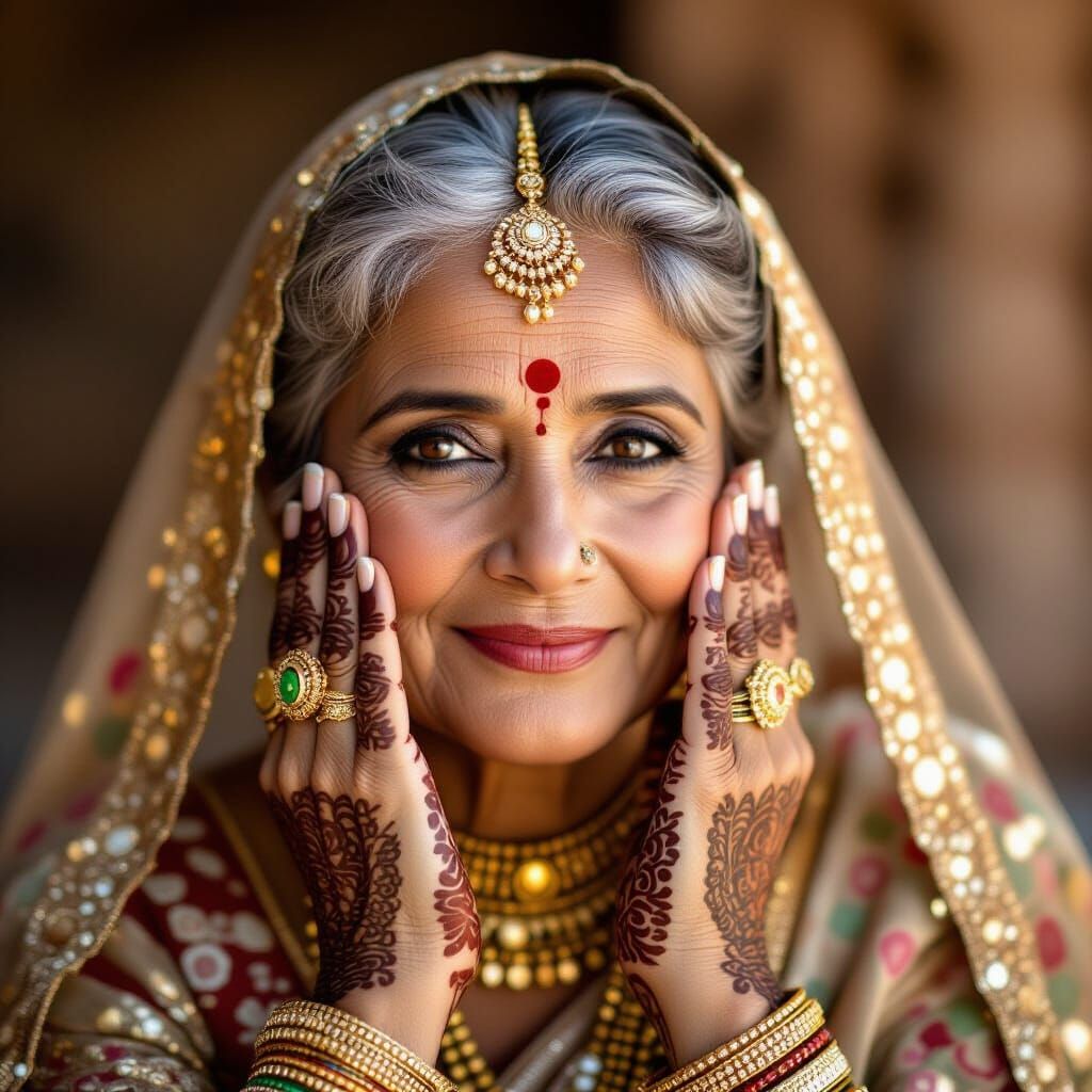 Indian Woman Portrait with Traditional Jewelry