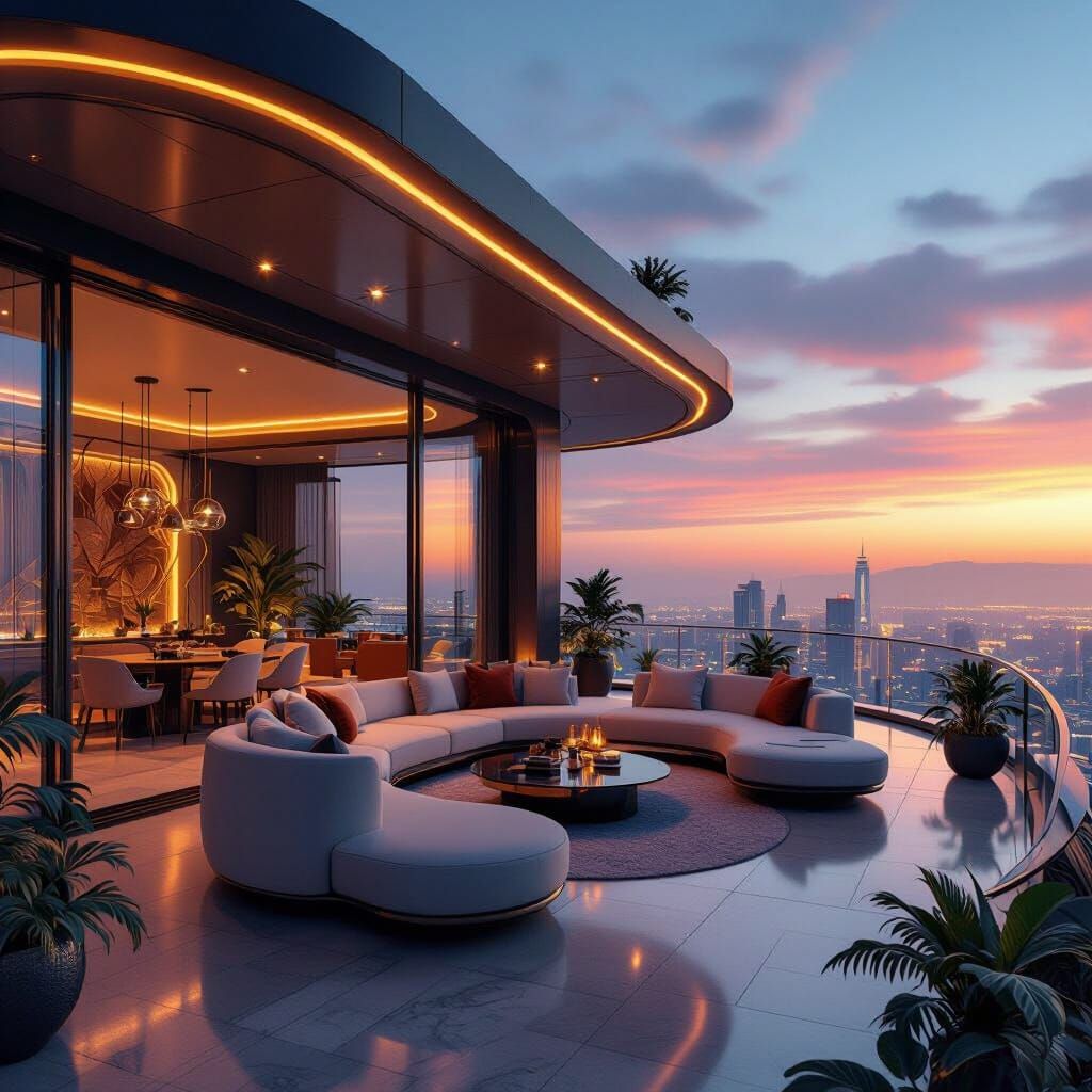 Upscale Penthouse View in Hyperrealistic 4K Detail