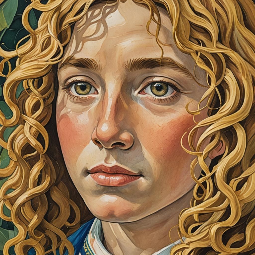 Botticelli's Whimsical Youth, in Traditional Renaissance Sty...