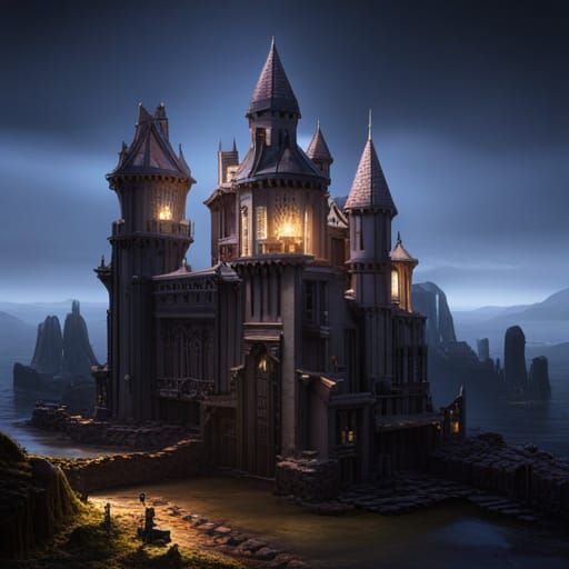 Mystical Castle in Dark Fantasy Concept Art
