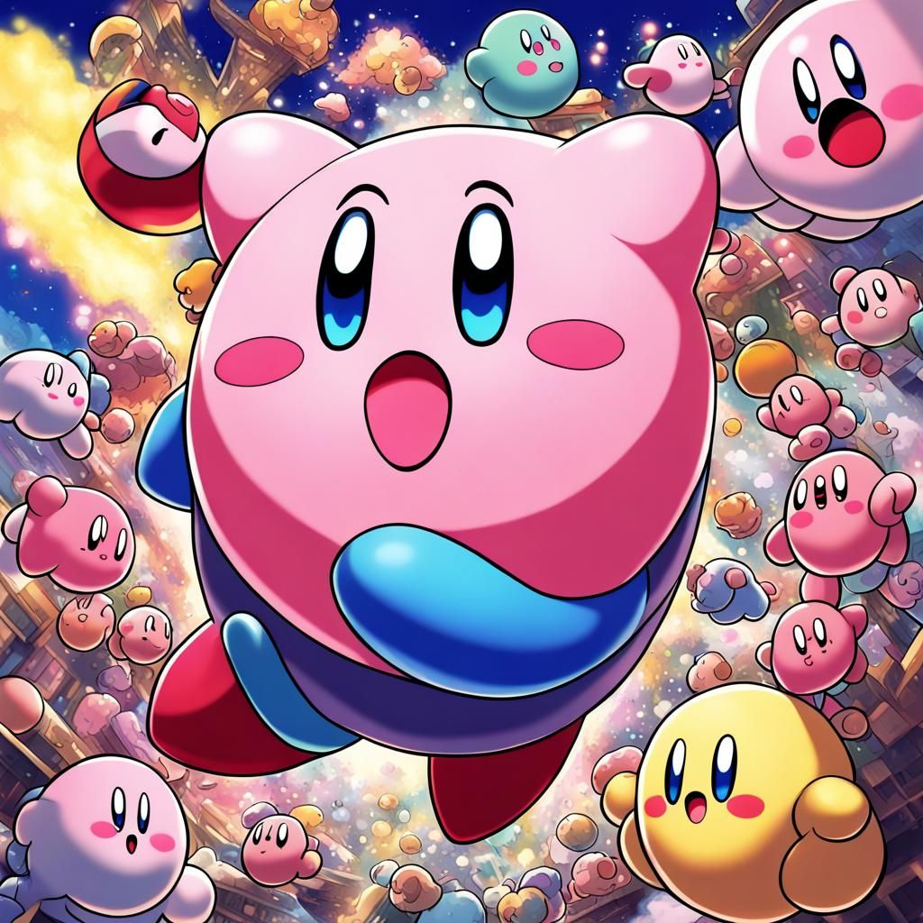 Kirby in Anime Key Visual Style