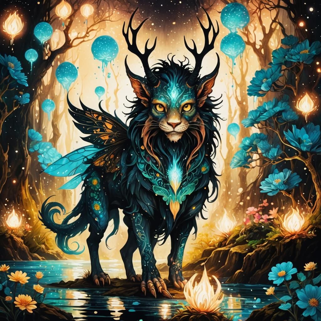 Psychedelic Ink Portrait of a Monster Fairy