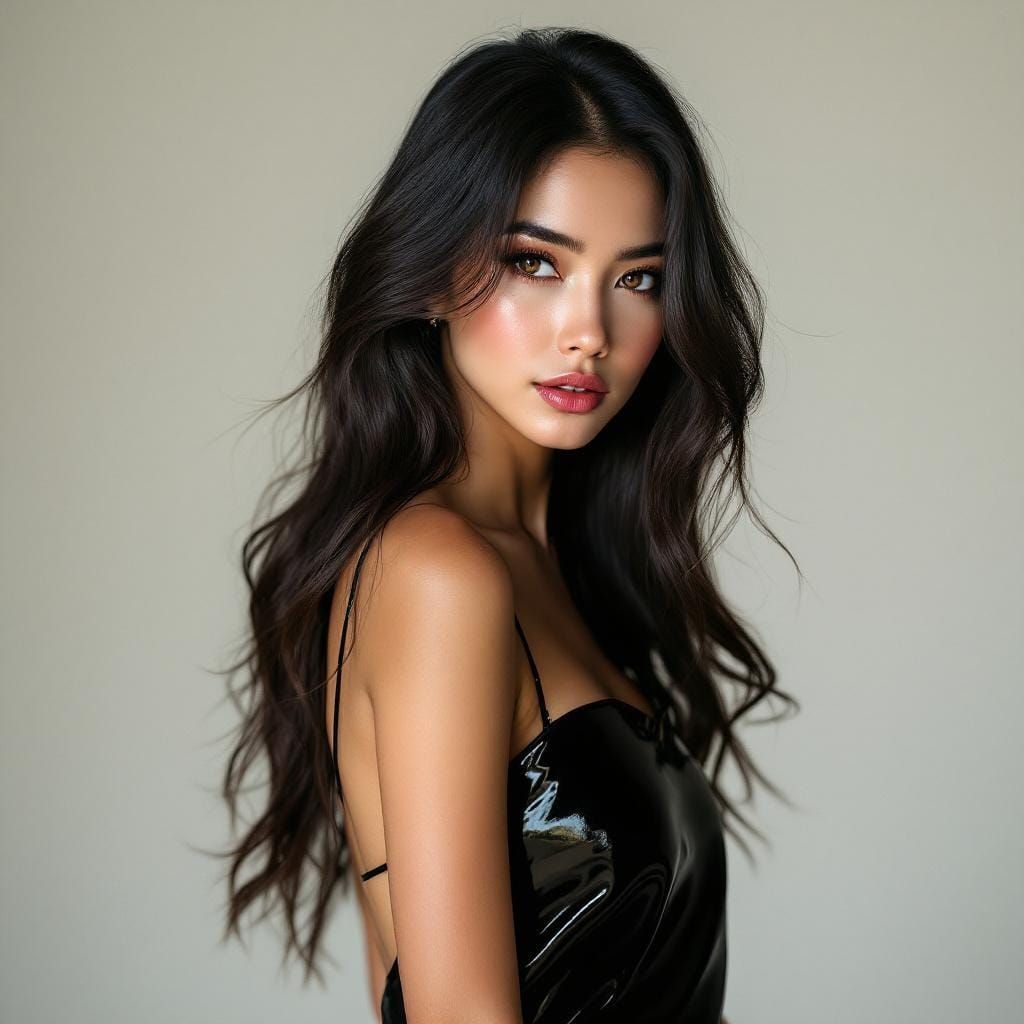 Elegant Woman in Evening Gown, Vogue-Inspired Portrait