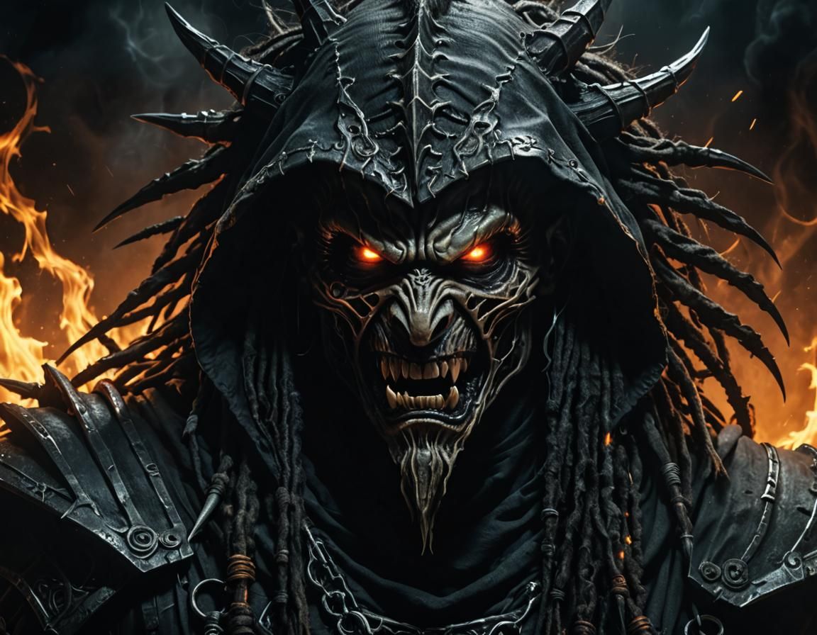 Super Saiyan Grim Reaper Dragon in Dark Fantasy Style