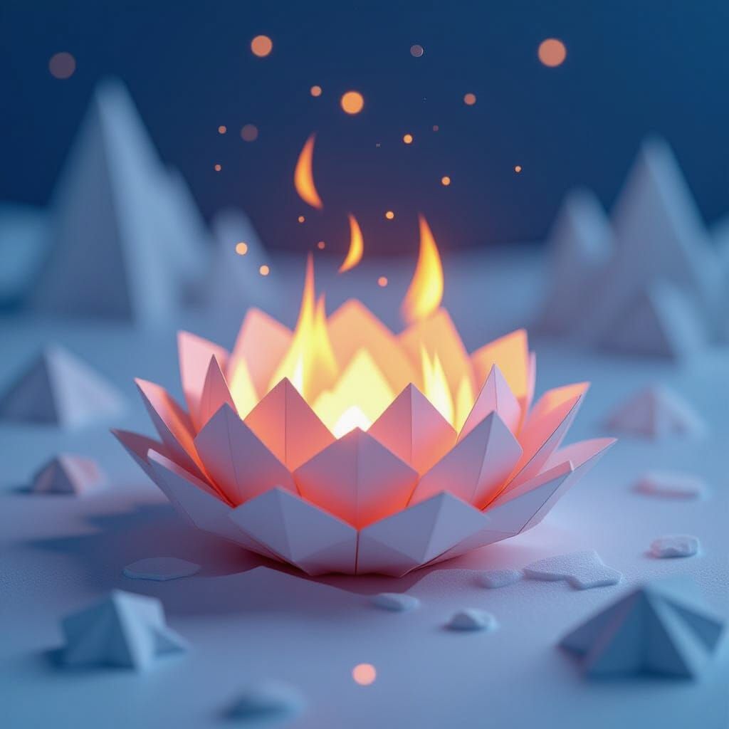 Origami Papercraft: Light and Fire vs Darkness and Ice