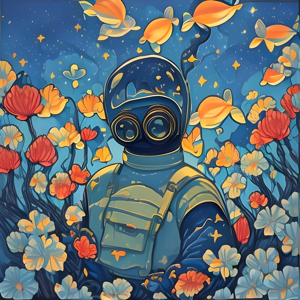 Impressionist Dreamscapes: Mermaid Among Dolphins