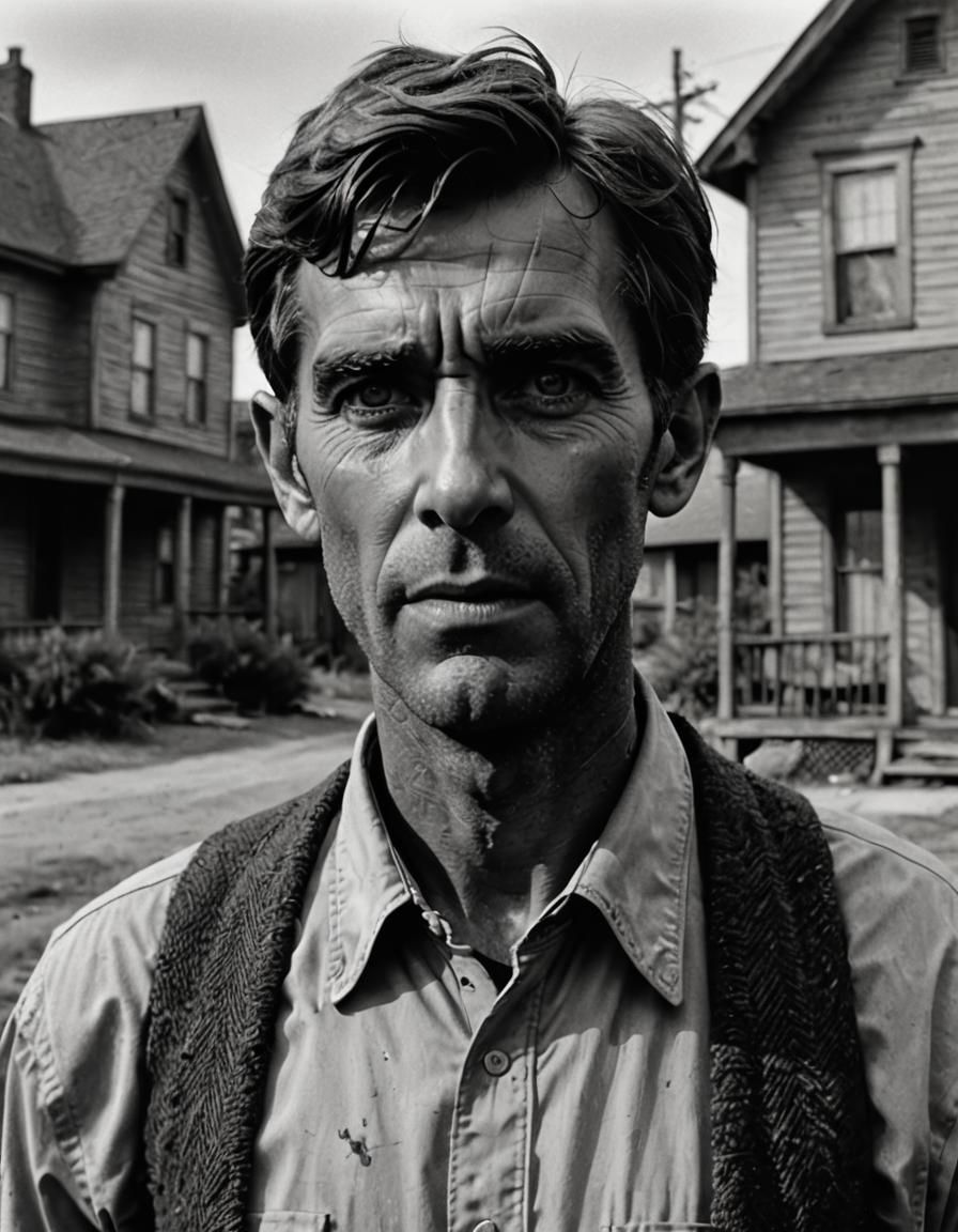 Norman Bates in Psycho: Cinematic Film Still