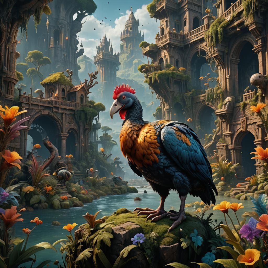 Detailed Dodo Bird Matte Painting