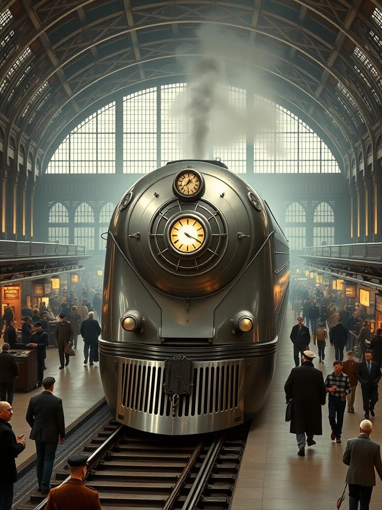 Streamline Moderne Locomotive at Grand Central Station