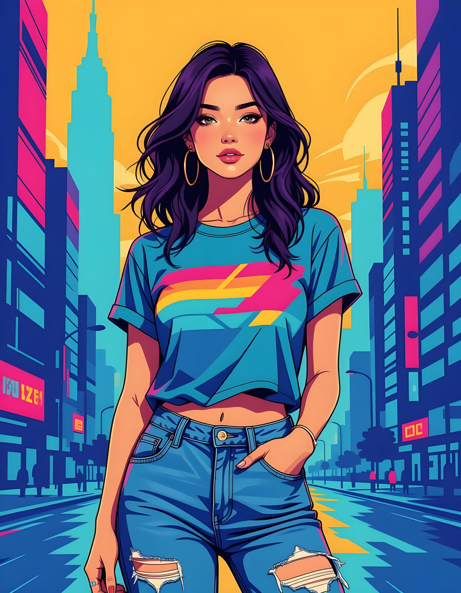 Aesthetic Girl Portrait in Modern Style, 8K