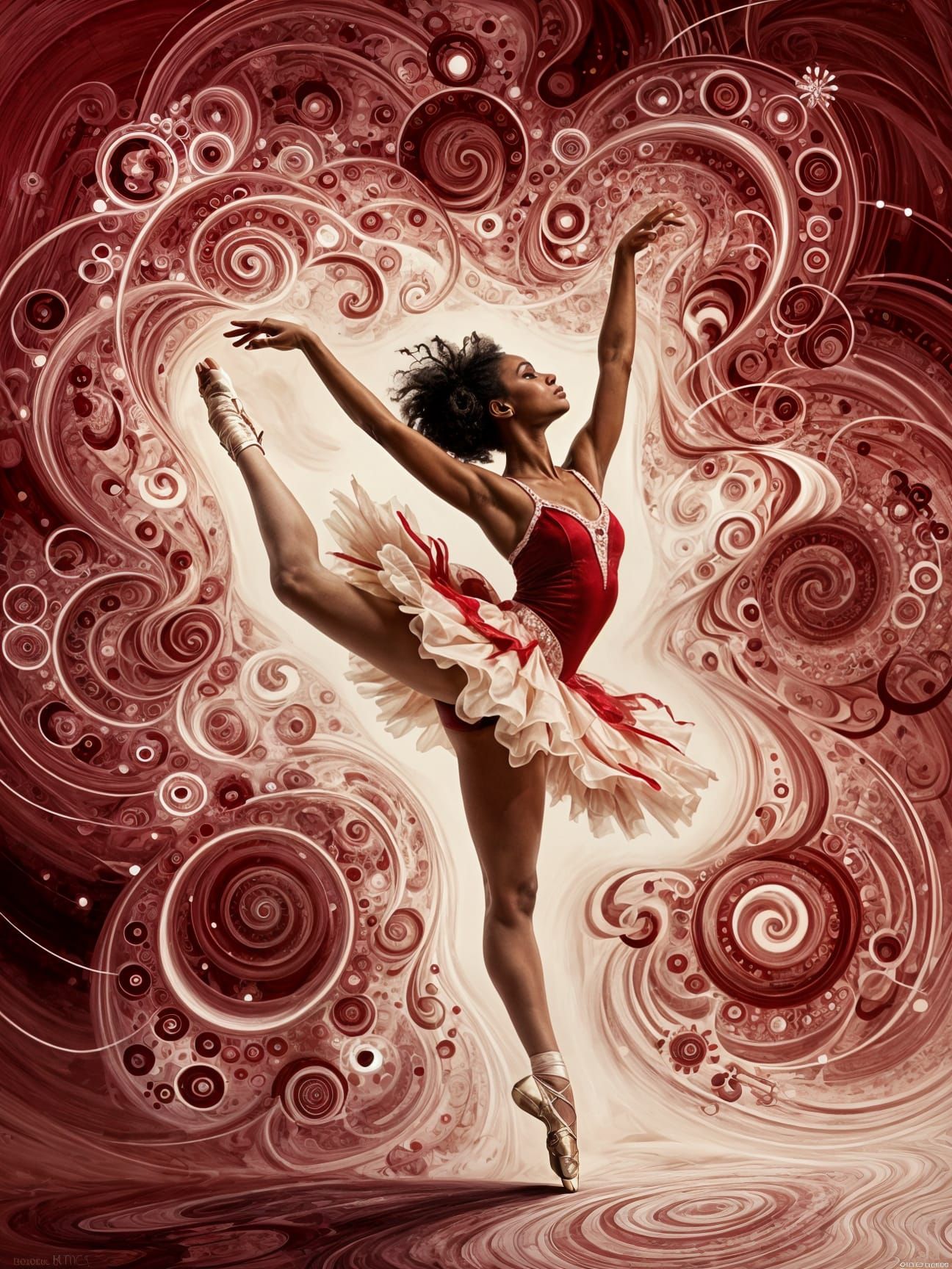 African American Dancer in Fractal Jazz Style