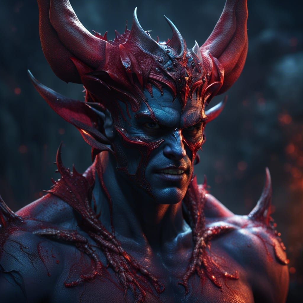 Wounded Demon Seer in Detailed Matte Painting
