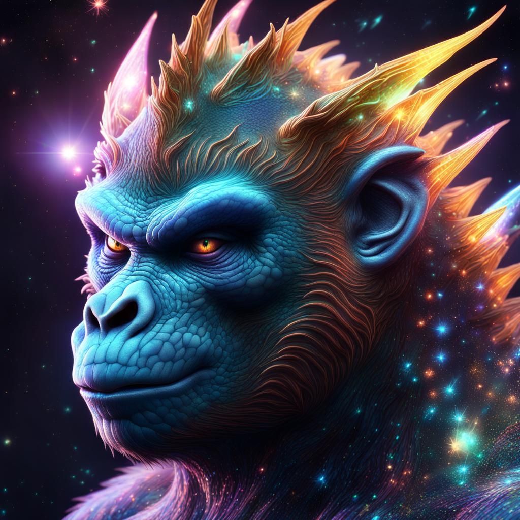 Dragon Gorilla Hybrid with Galaxy Wings