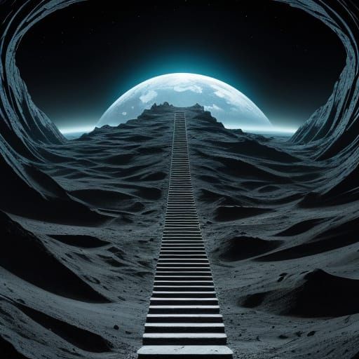 Vast 4-Sided Staircase Descends to Alien Grey Realm