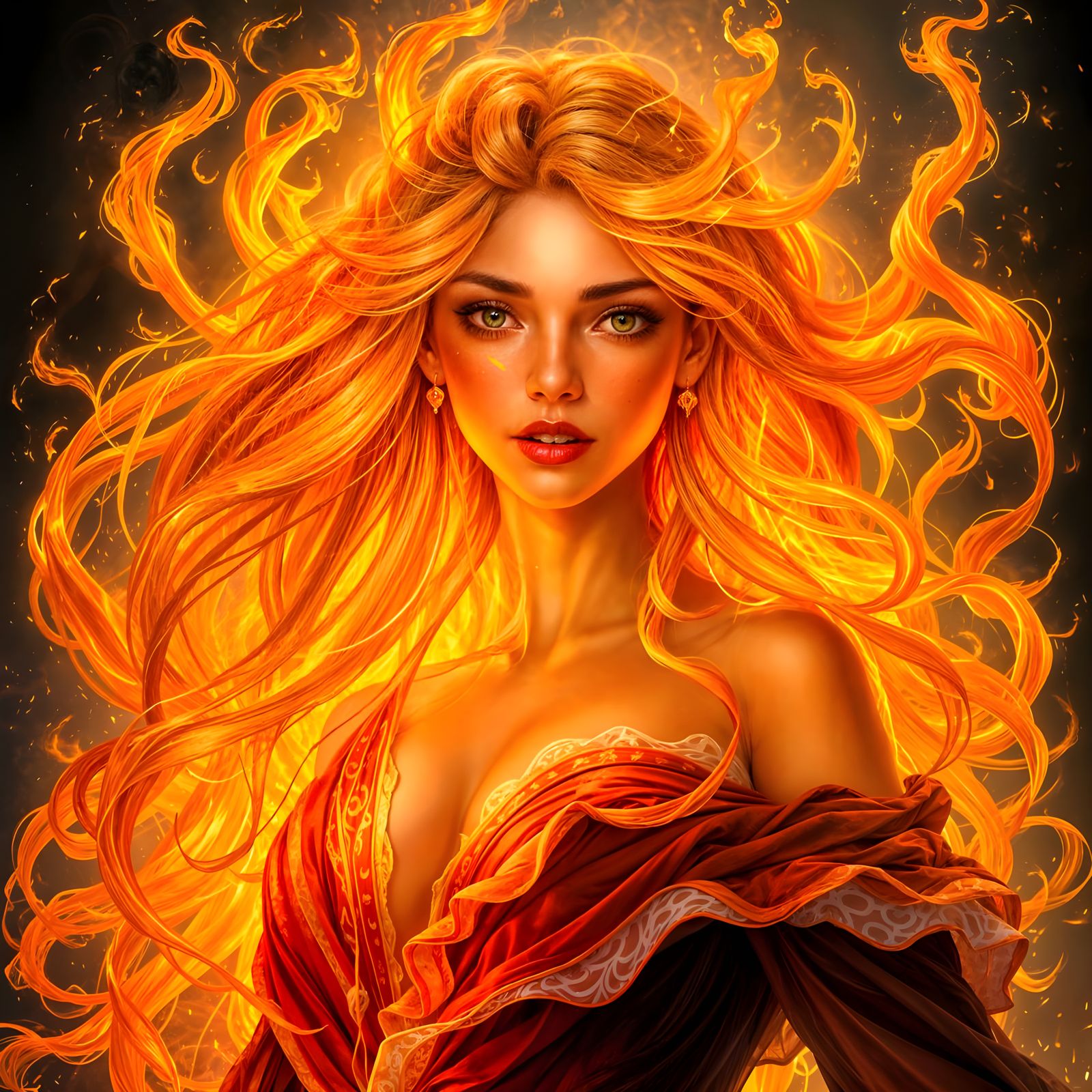 The Fiery Goddess of Divine Allure