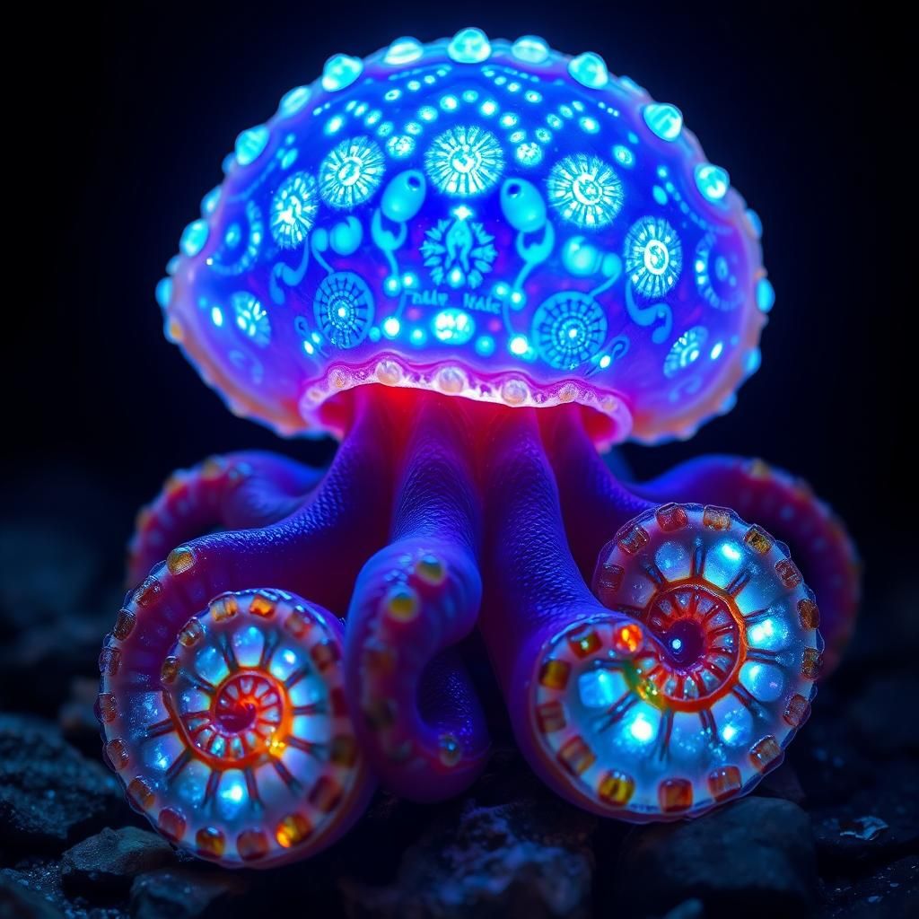 Bioluminescent Octopi and Gemstones in a Magnetic Sea
