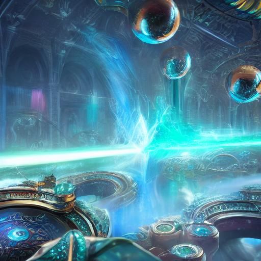 Silver Cylinders with Blue Lightning: Fantasy Concept Art