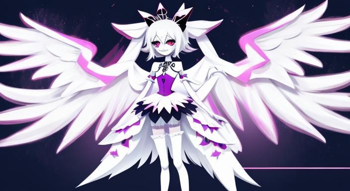 Angel in Hazbin Hotel Cartoon Style