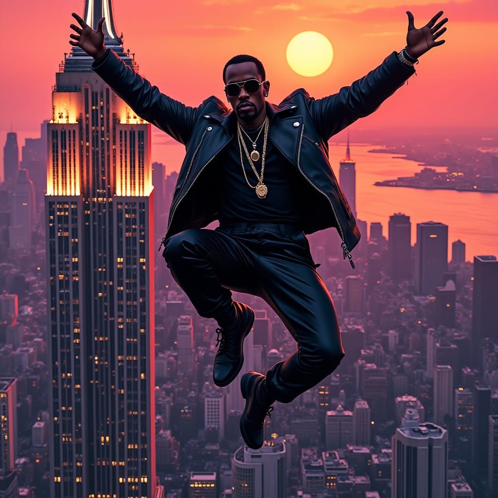 Rapper Leaps from Empire State Building in Futuristic Illust...