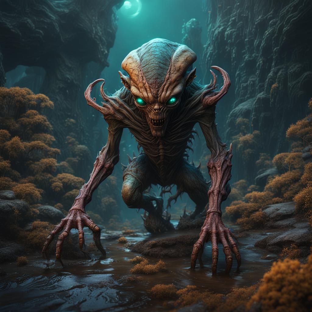Fantastical Creep Alien Concept Art