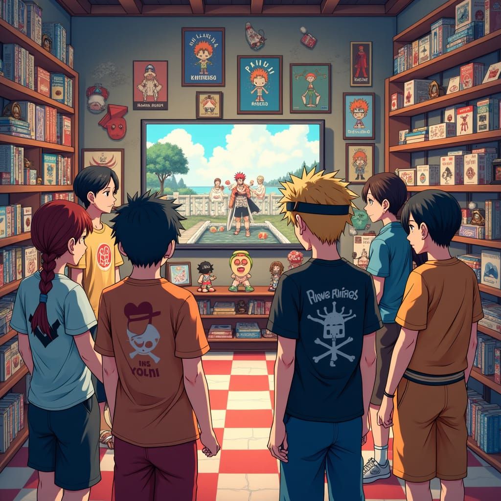 Anime Enthusiasts Gather in Vibrant Pop Art Scene