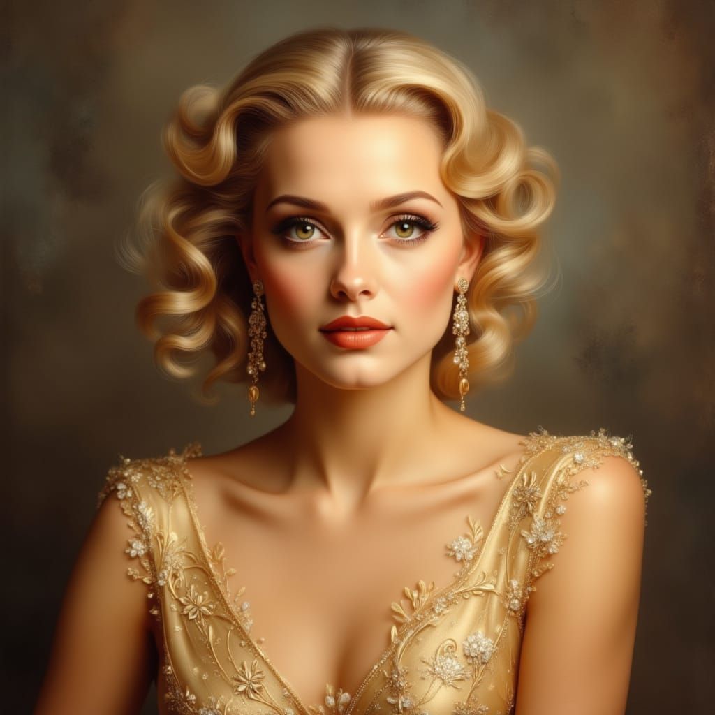 Golden Glamour: Lovely Portrait