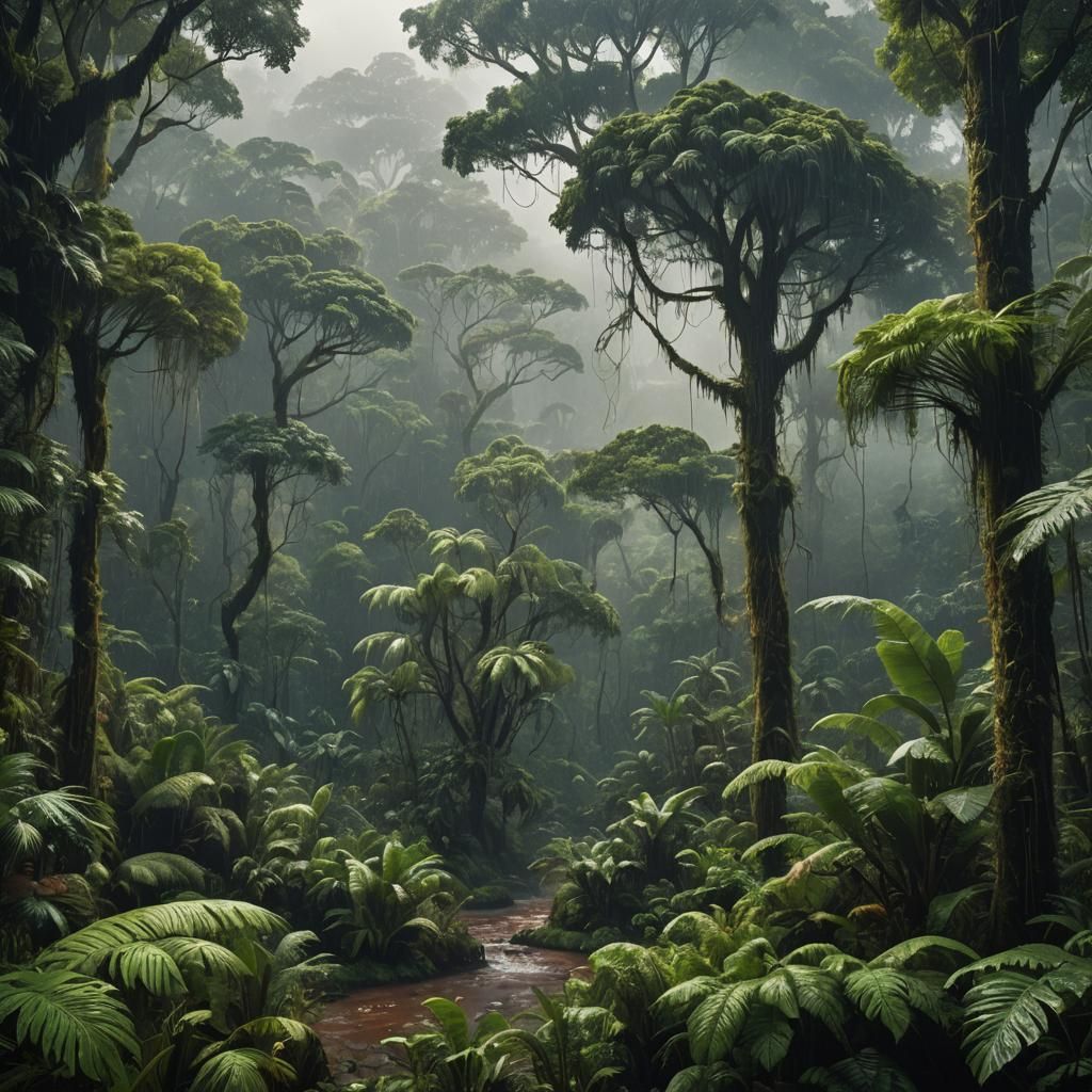 Misty Rainforest: Epic Cinematic Digital Painting