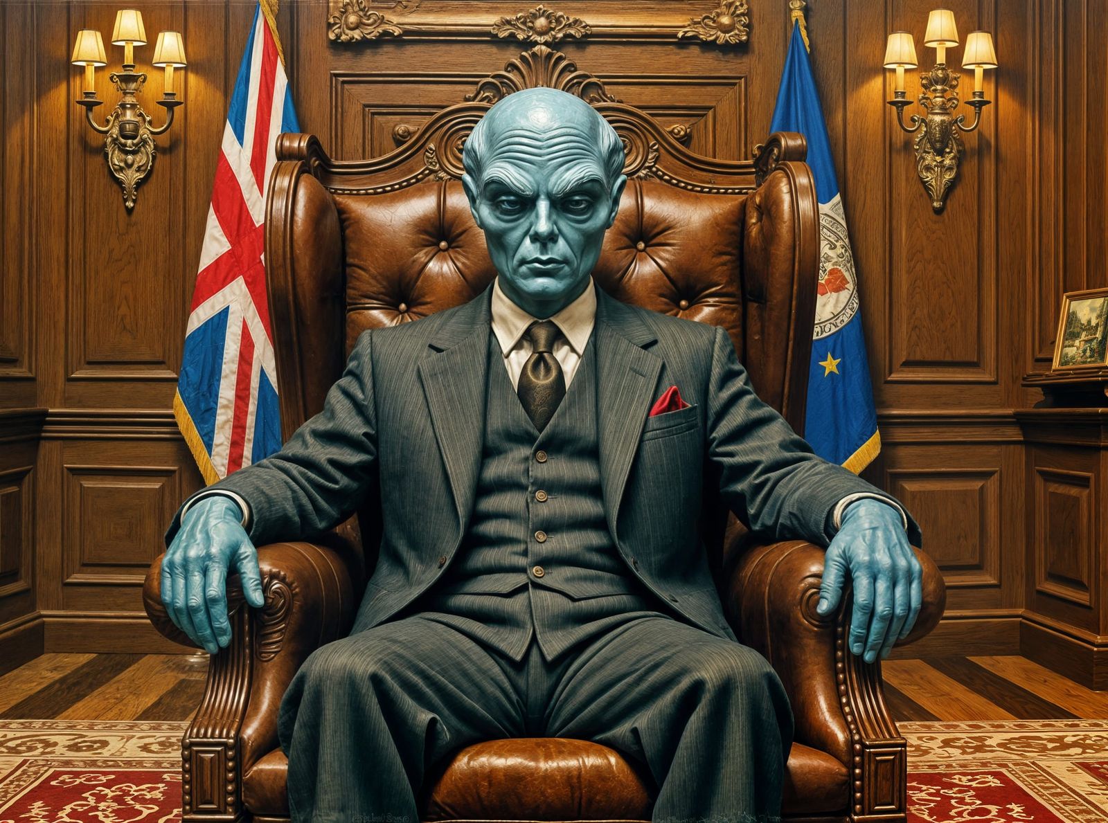 Sophisticated Grey Alien in Prime Minister's Office as Impas...